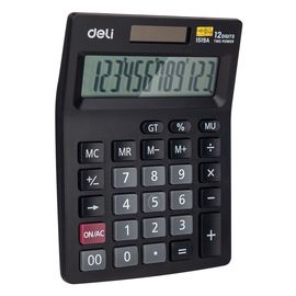  Калькулятор настольный Deli E1519A черный 12-разр. 