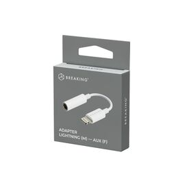  Адаптер Breaking, AUX 3.5мм - Lightning (Белый) 