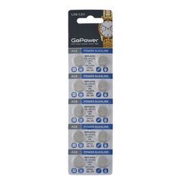  Батарейка GoPower G8/LR1120/LR55/391A/191 BL10 Alkaline 1.55V (10/1000/3600) 