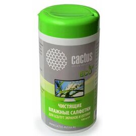  Салфетки Cactus CS-T1001 для экранов и оптики туба 100шт влажных 