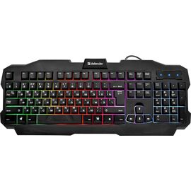  Клавиатура DEFENDER Ultra HB-330L, мультимедиа, подсветка, USB (45330) черный 