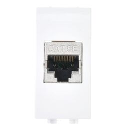  Розетка компьютерная DKC СП Brava 76457B 1мод. RJ45 Cat.5E экран бел. 
