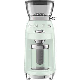  Кофемолка SMEG CGF03PGEU стиль 50-х гг, 15 уровней помола, конические жернова, объем контейнера для кофе 240г пастельный зеленый 
